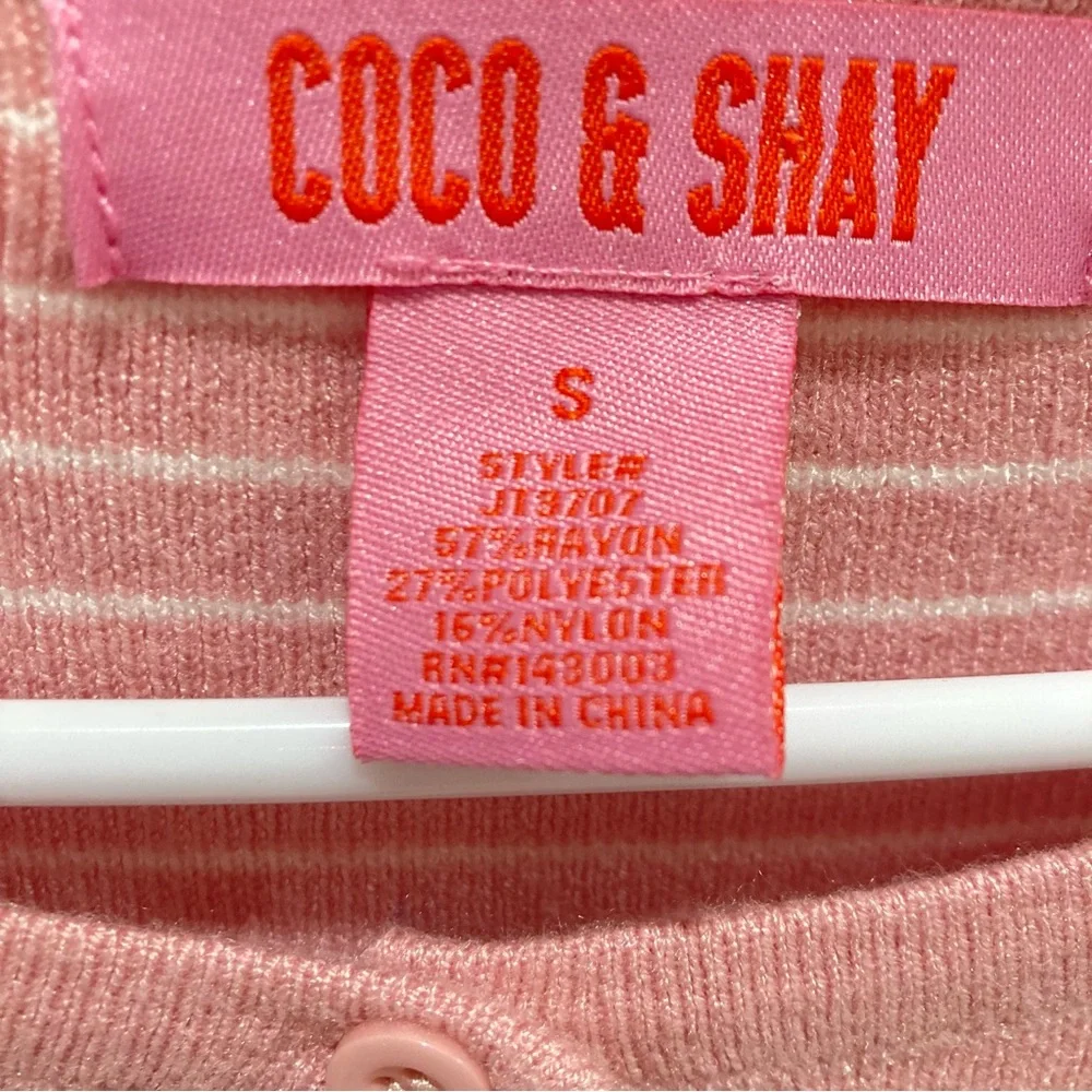 Pink striped cardigan sweater - Picture 4 of 9